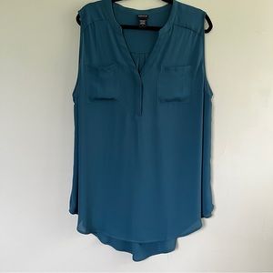 Torrid Teal Green Sleeveless Chiffon Georgette Tank 2X